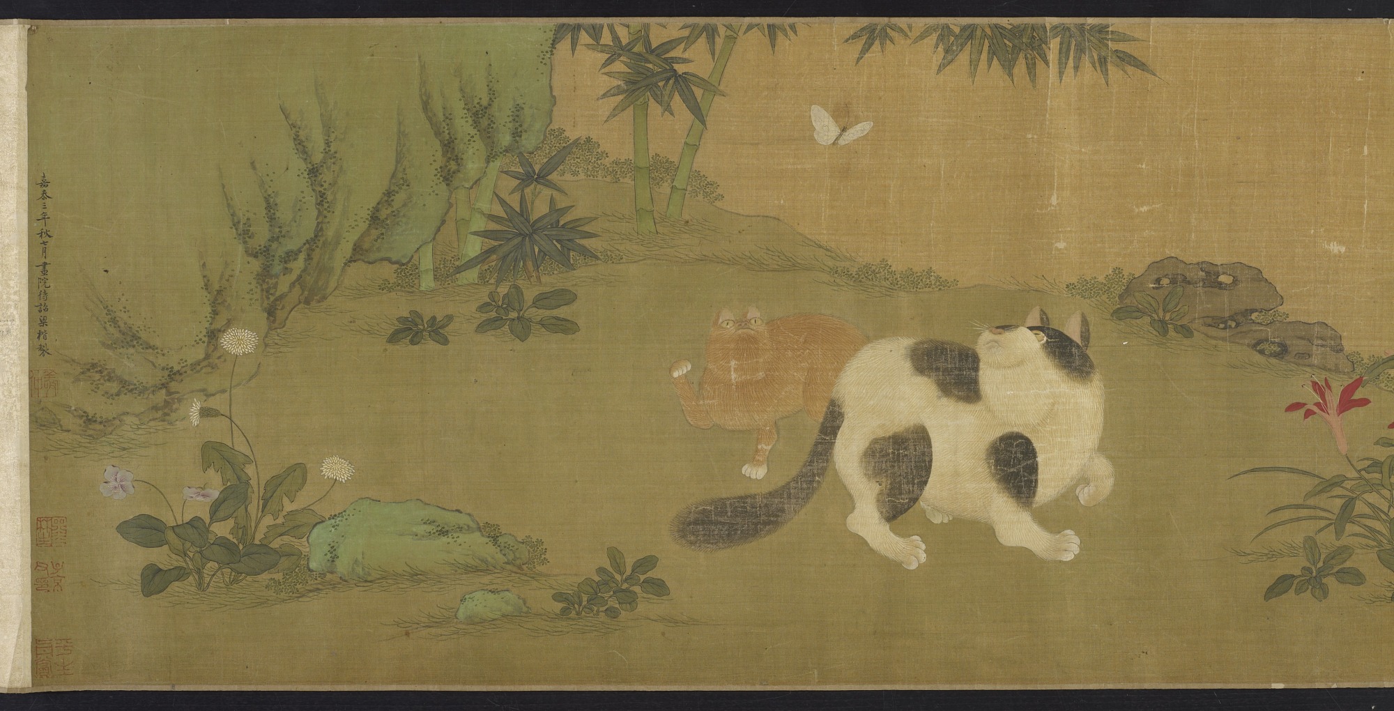 清朝梁楷花与猫图卷03.jpg